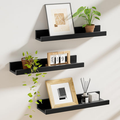 Ledge Display Shelves — Matte Black, Set of 3